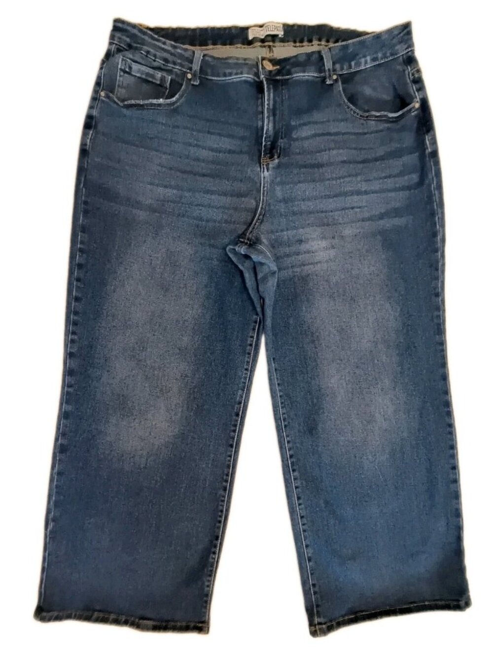 Telepatía Wide Leg Denim Jeans Women Plus Size 20W Blue High Rise Casual